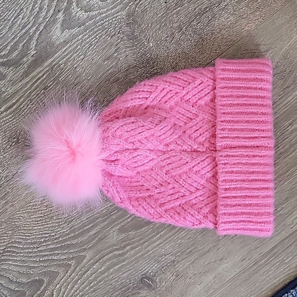 Pink toque winter hat women's hat pink beanie - Picture 3 of 5